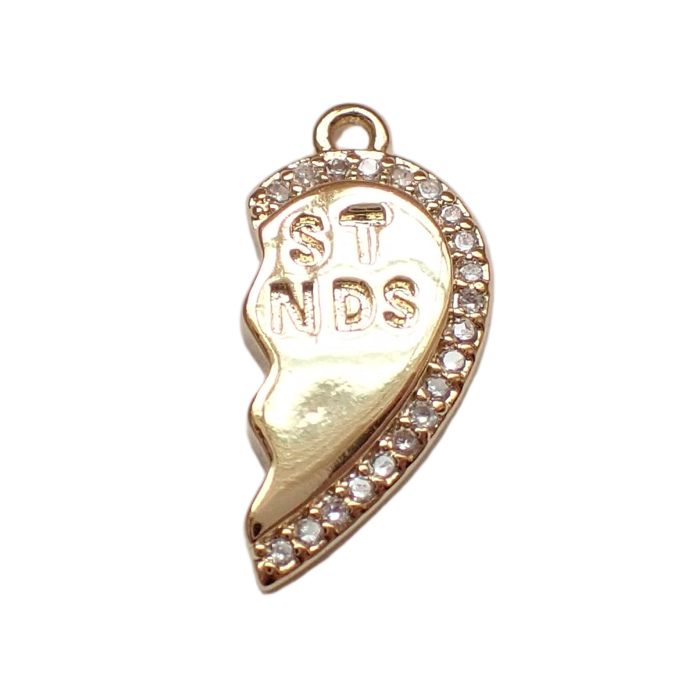 Gold Best Friends Heart