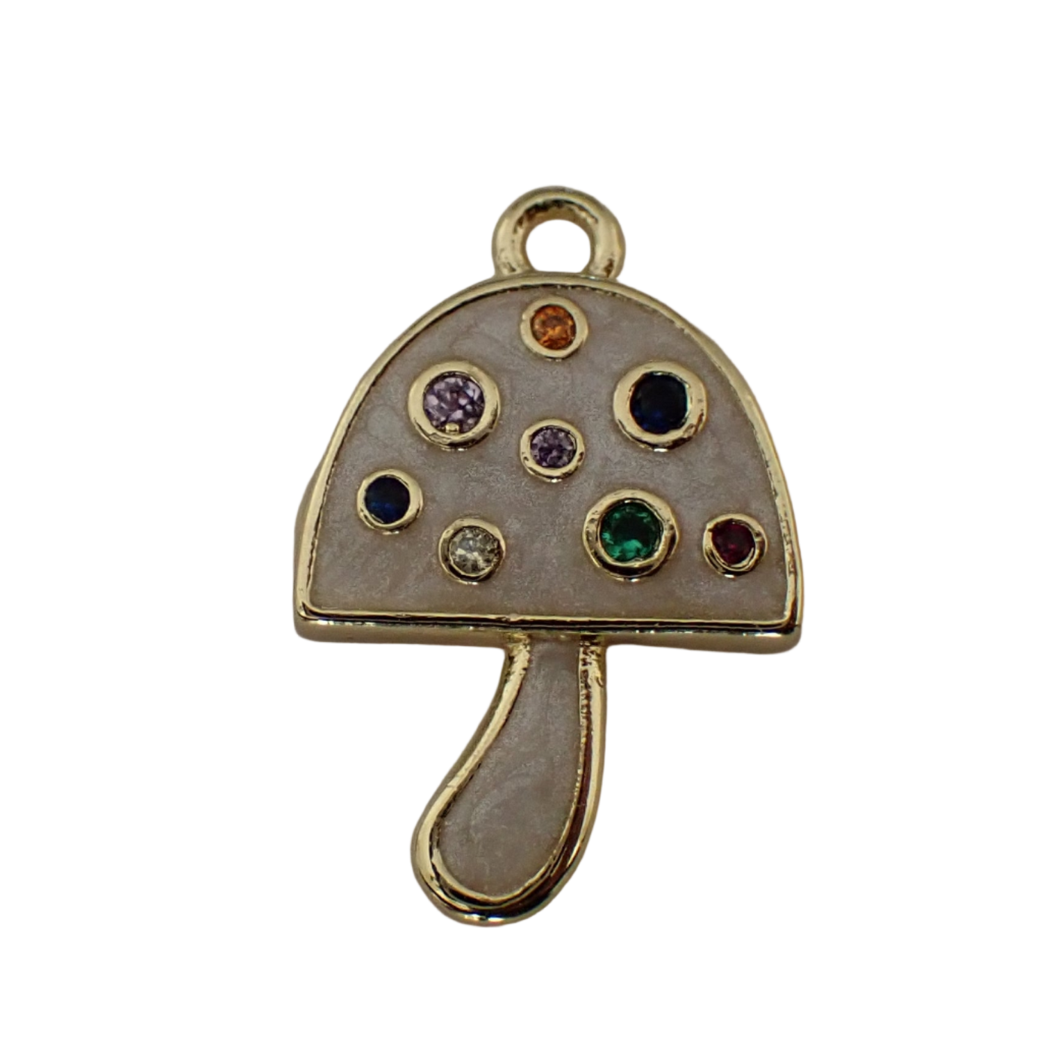 Gold Small Enamel Mushroom