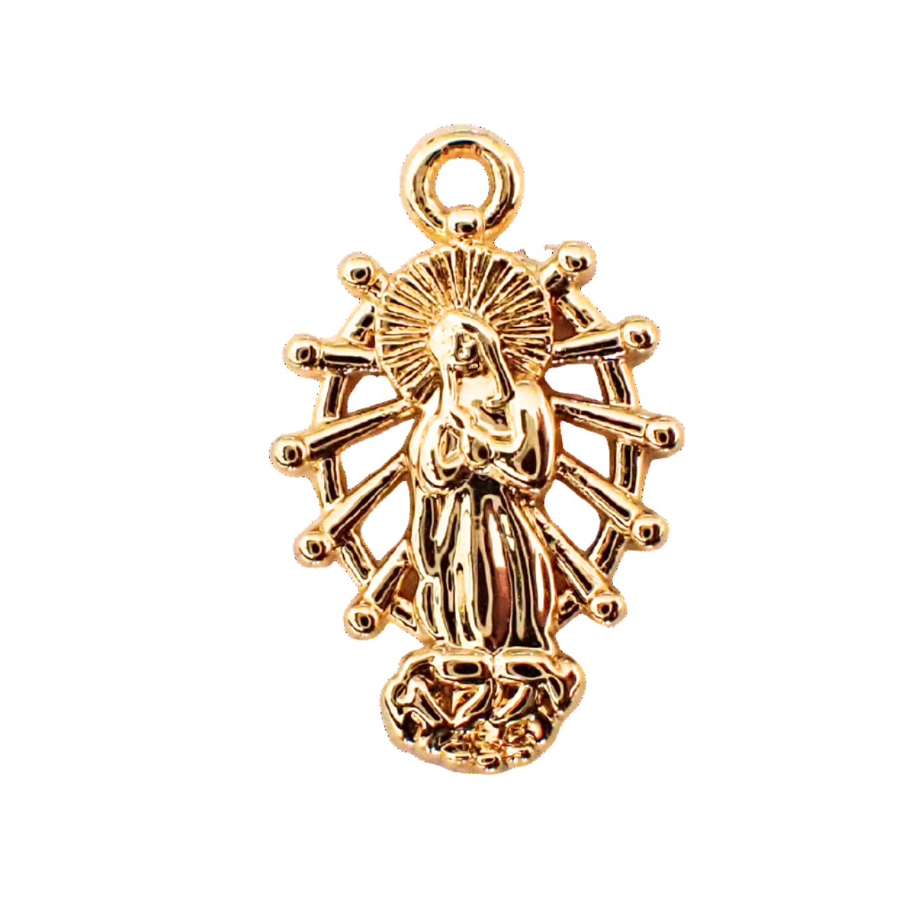 Gold Small Oval Virgin Mary