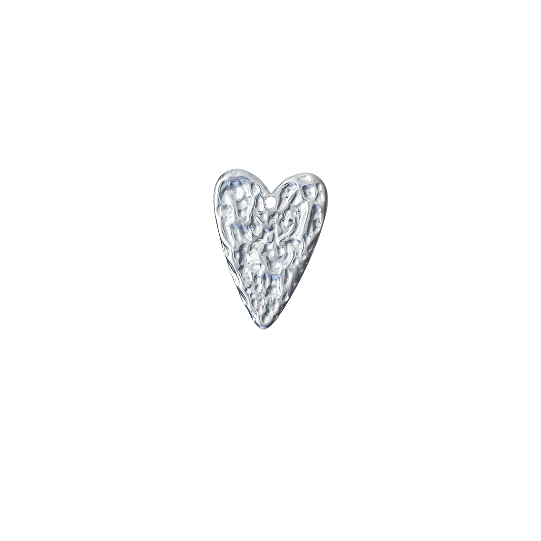 Hearts and Bows-Silver Hammered Heart