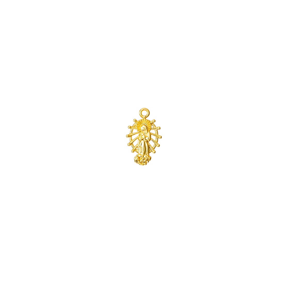 Celestial-Gold Small Oval Virgin Mary