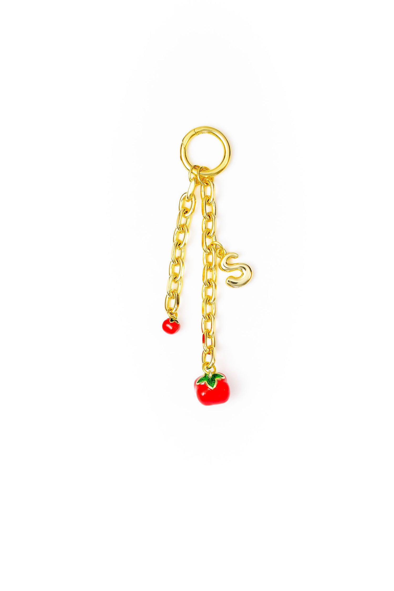 Tomato Bag Charm/ Keychain with Custom Initial