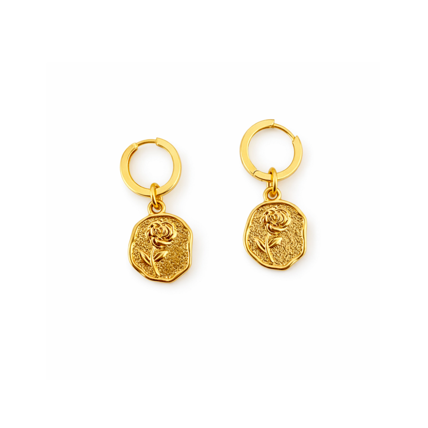 Embossed Rose Earring