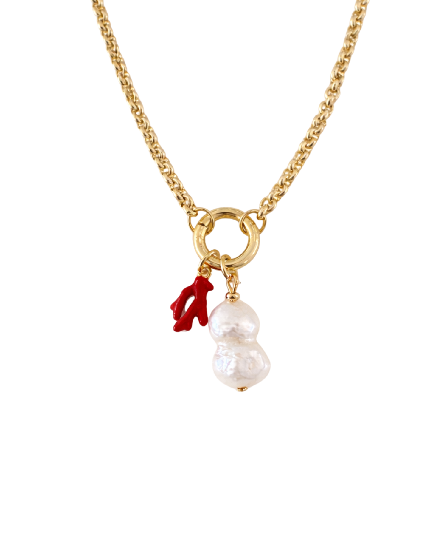 Baroque Pearl Carabiner Necklace