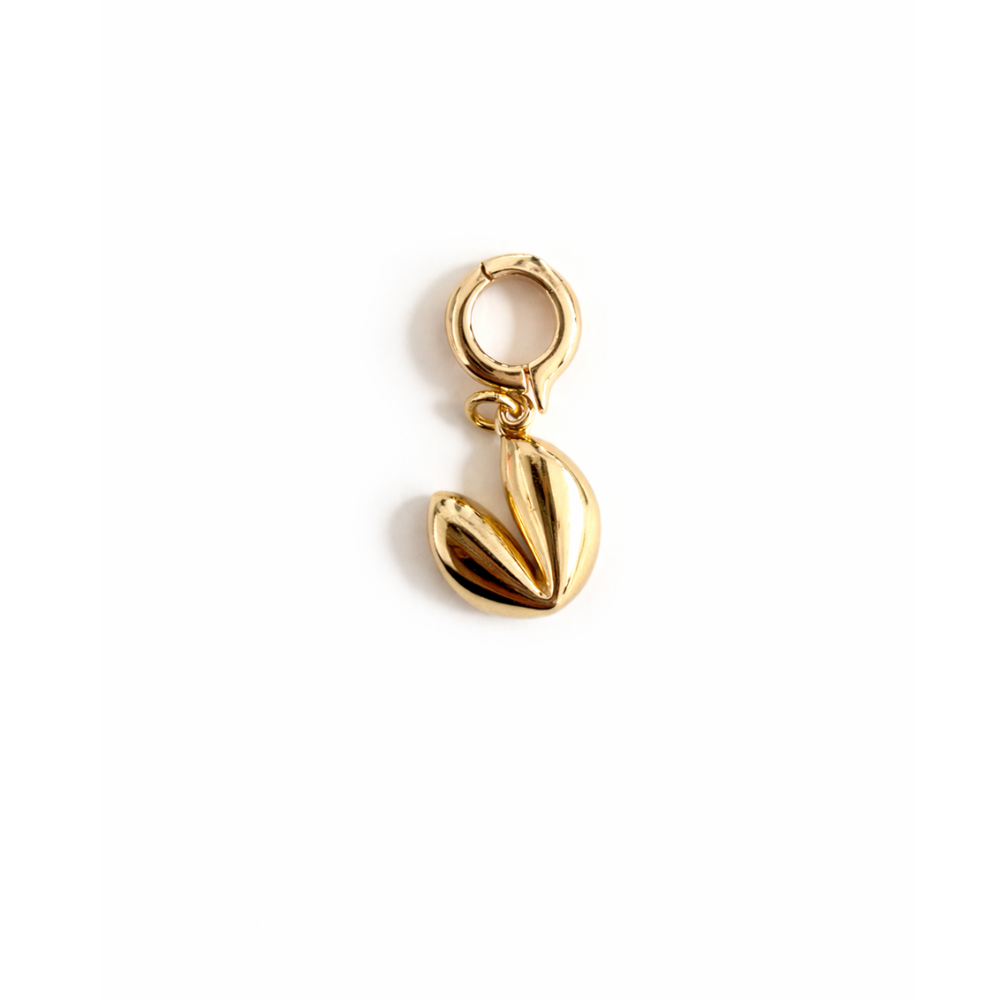 Shoe Charm -Gold Fortune Cookie