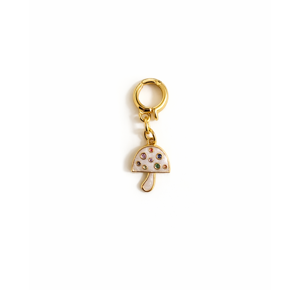 Shoe Charm - Gold Mushroom