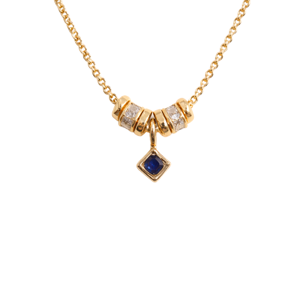 Layered Stone Necklace - Saphire
