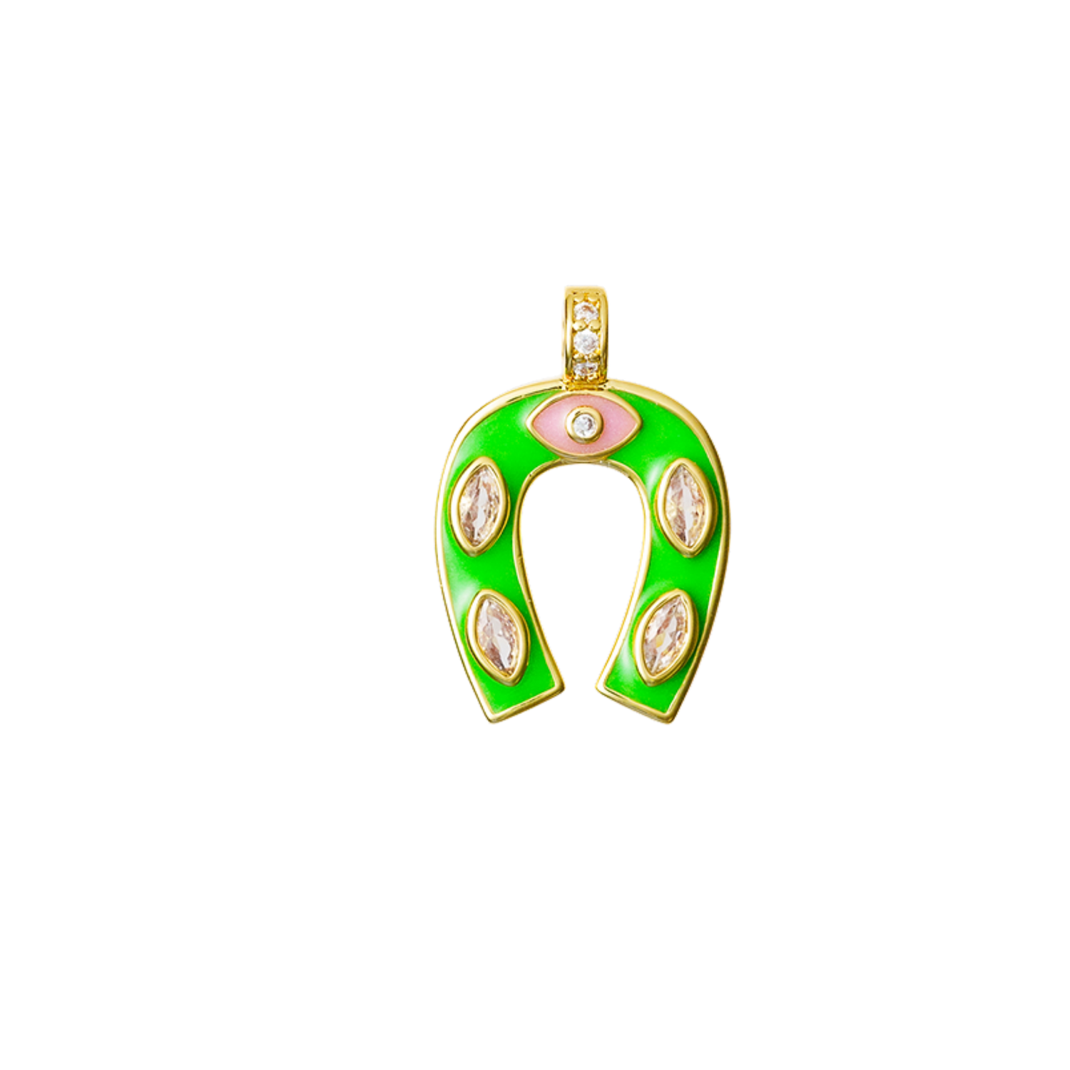 Western - Green Enamel Horseshoe