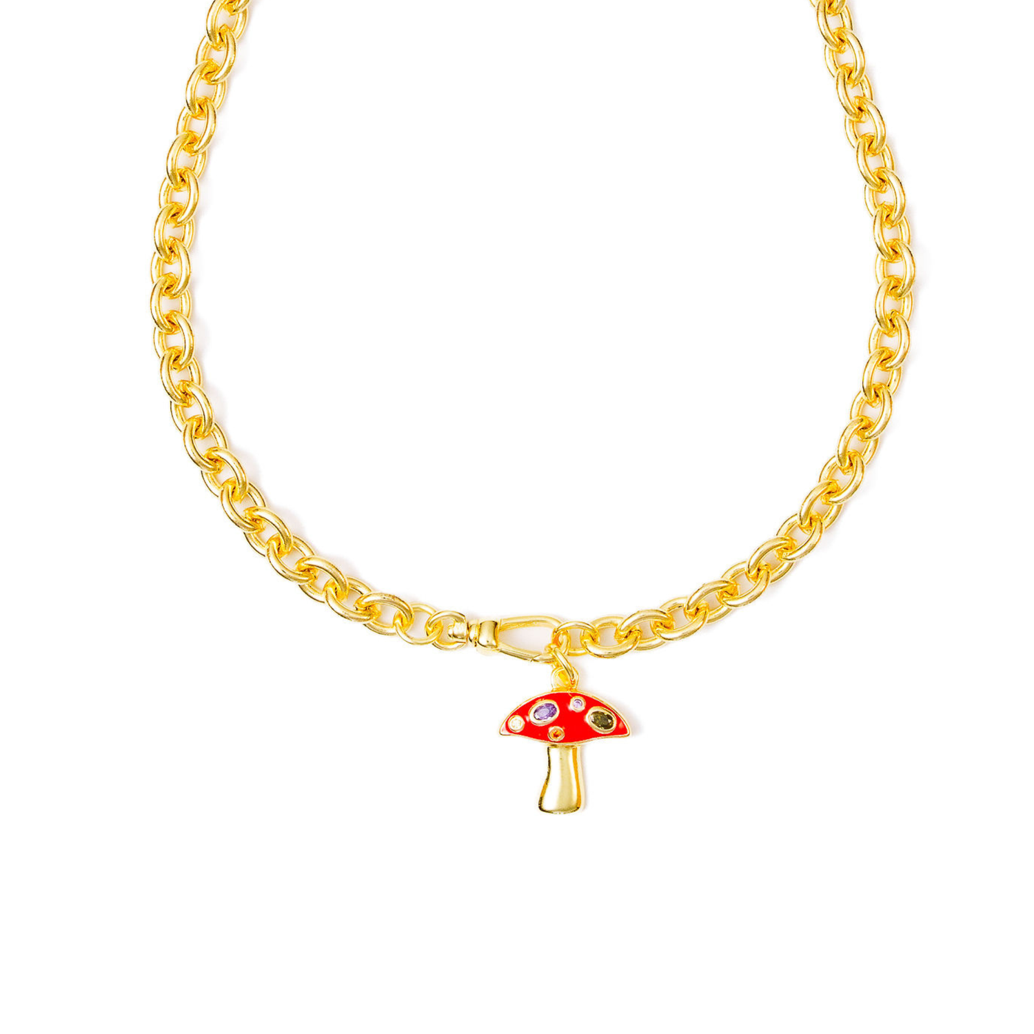 Enamel Mushroom Single Pendant Necklace