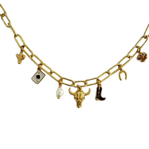 Black Western Seven Charm Necklace