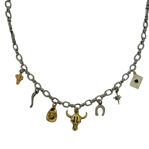 Western 7 Charm Mixed Metals Necklace