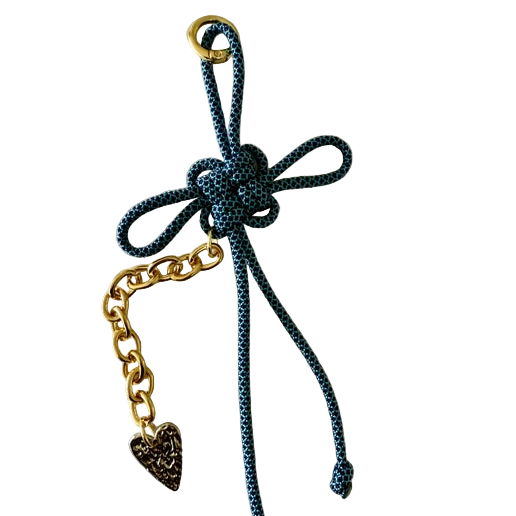 Blue Mixed Metal Paracord Keychain